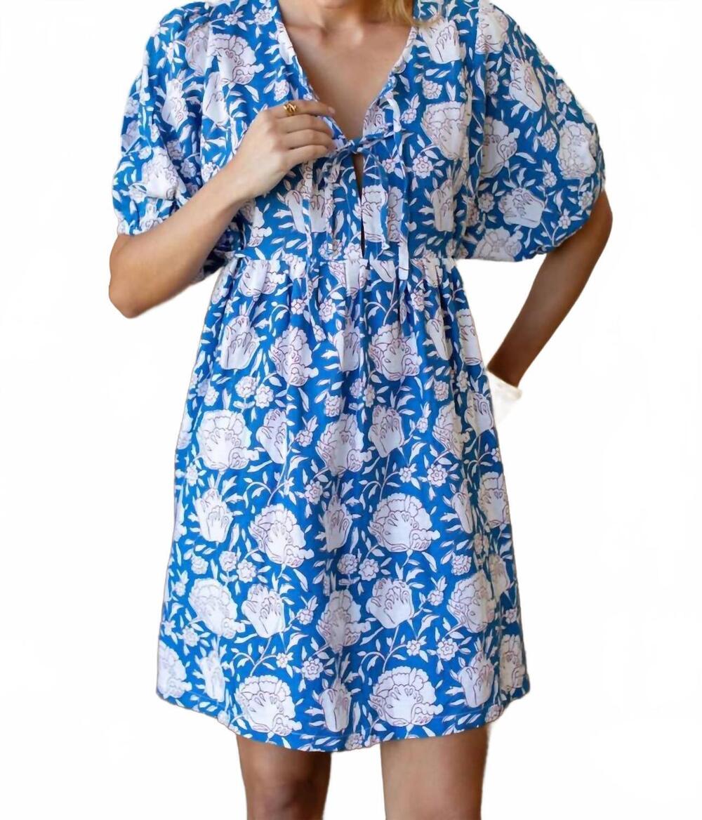 NEW EMERSON FRY bastian dress in flora blue